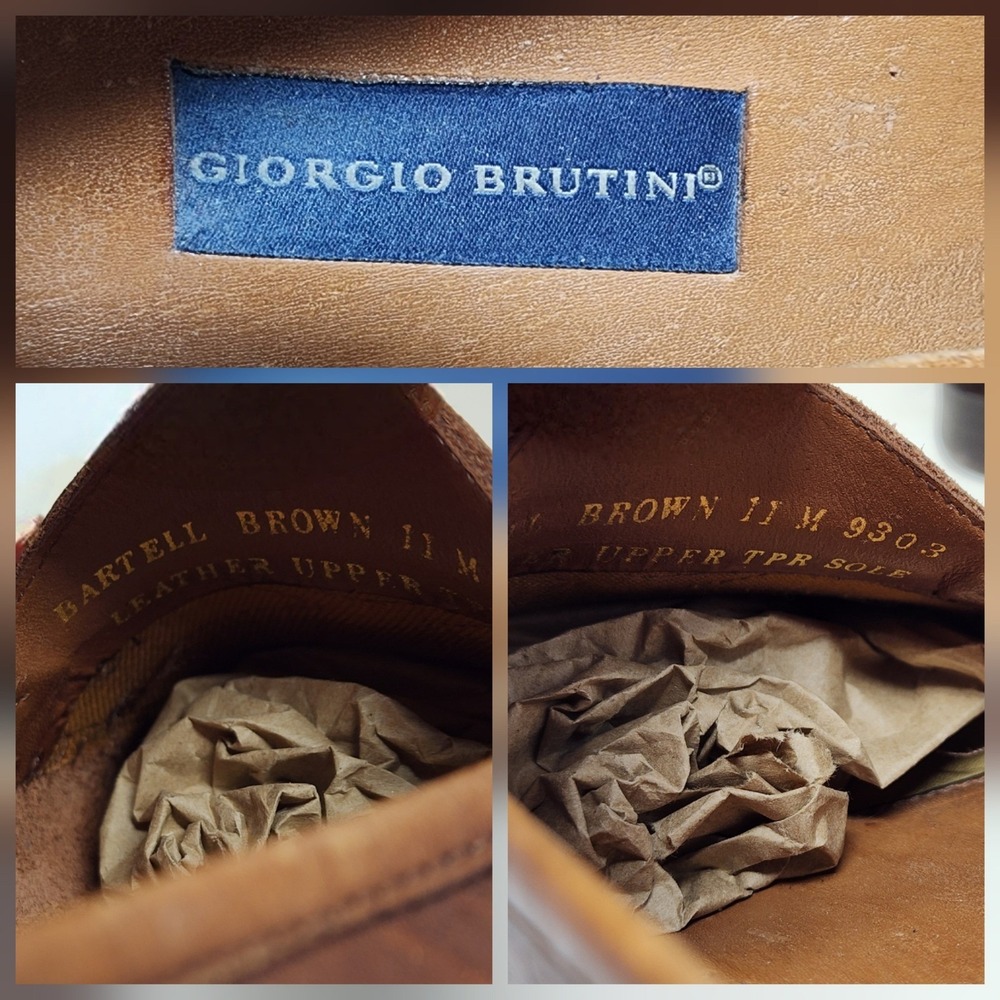 Giorgio Brutini Loafer 11 Men Kiltie Woven Tassels Bartell Brown Leather Slip On - Picture 10 of 14